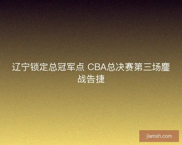 辽宁锁定总冠军点 CBA总决赛第三场鏖战告捷